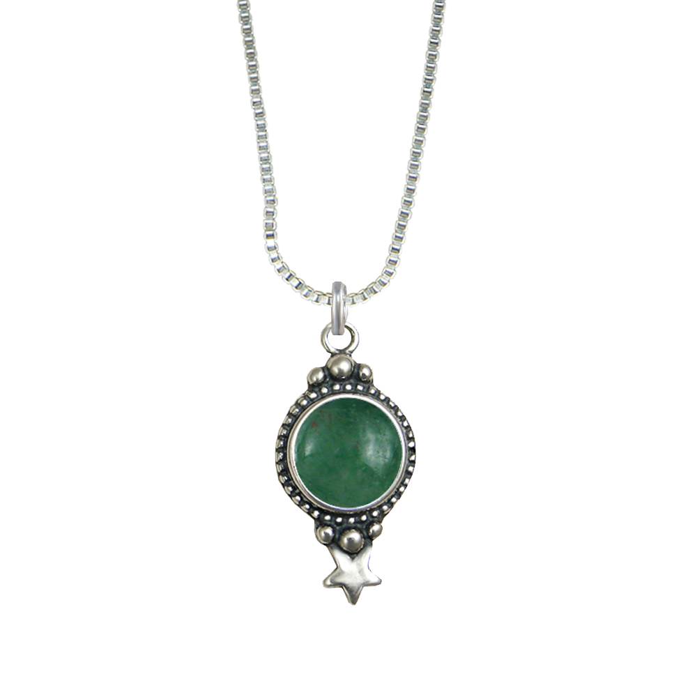 Sterling Silver Gemstone Necklace With Jade